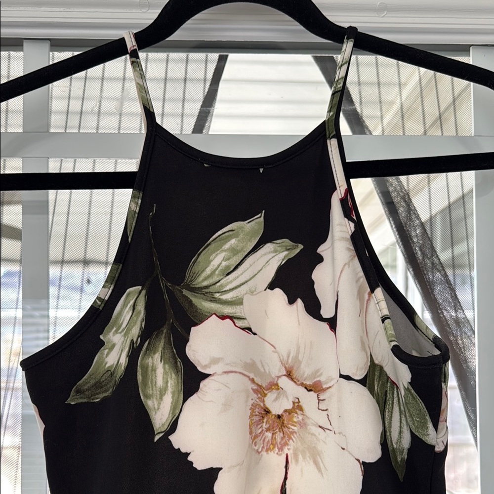 Floral Dress - Black and White